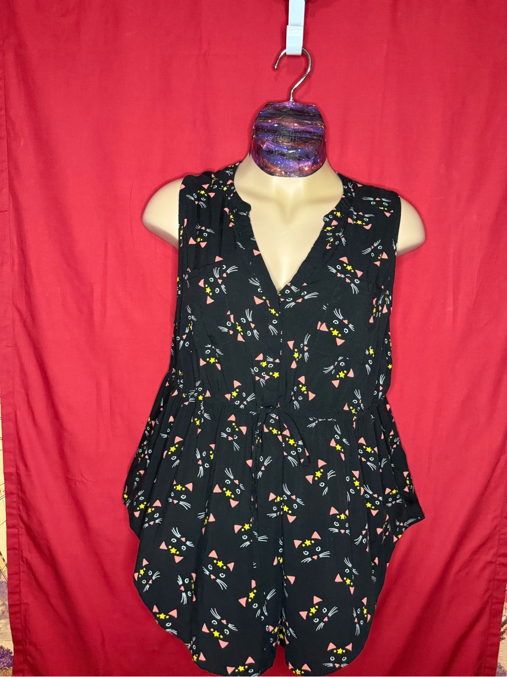 TORRID cat print Emma Babydoll tunic size 2